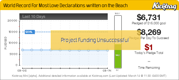 World Record For Most Love Declarations written on the Beach -- Kicktraq Mini