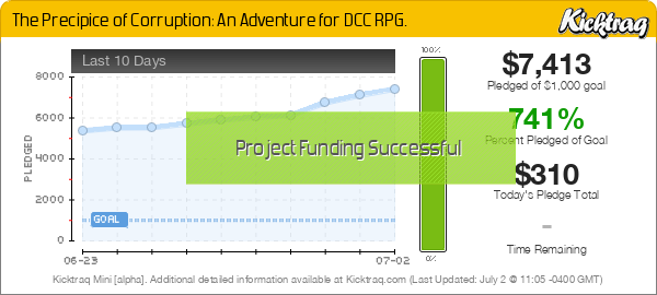 The Precipice of Corruption: An Adventure for DCC RPG. - Kicktraq Mini