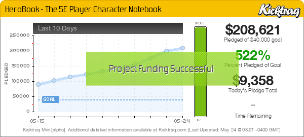 HeroBook - The 5E Player Character Notebook - Kicktraq Mini