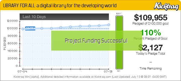 LIBRARY FOR ALL: a digital library for the developing world -- Kicktraq Mini