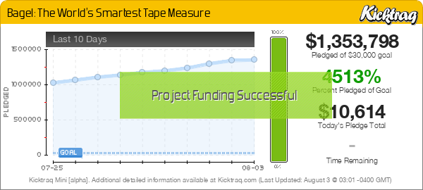 Bagel: The World's Smartest Tape Measure -- Kicktraq Mini