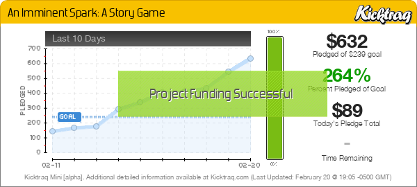 An Imminent Spark: A Story Game -- Kicktraq Mini