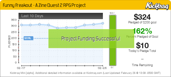 Funny Freakout - A Zine Quest 2 RPG Project -- Kicktraq Mini