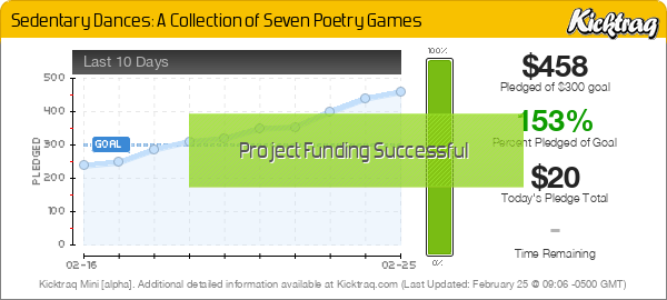 Sedentary Dances: A Collection of Seven Poetry Games -- Kicktraq Mini