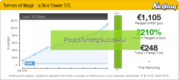 Tomes Of Magic - A Dice Tower STL - Kicktraq Mini