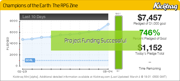 Champions of the Earth: The RPG Zine -- Kicktraq Mini